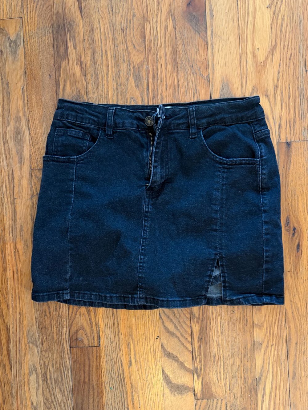 Black Denim Skort